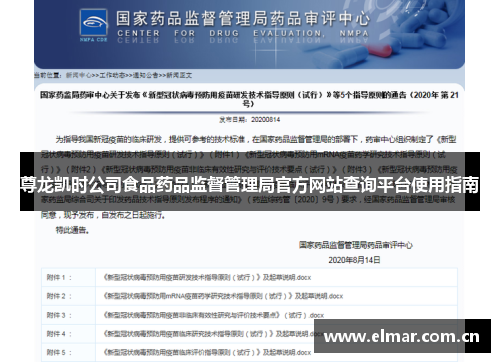 尊龙凯时公司食品药品监督管理局官方网站查询平台使用指南