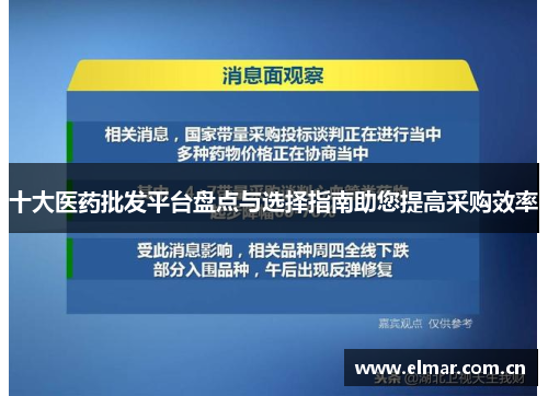 十大医药批发平台盘点与选择指南助您提高采购效率